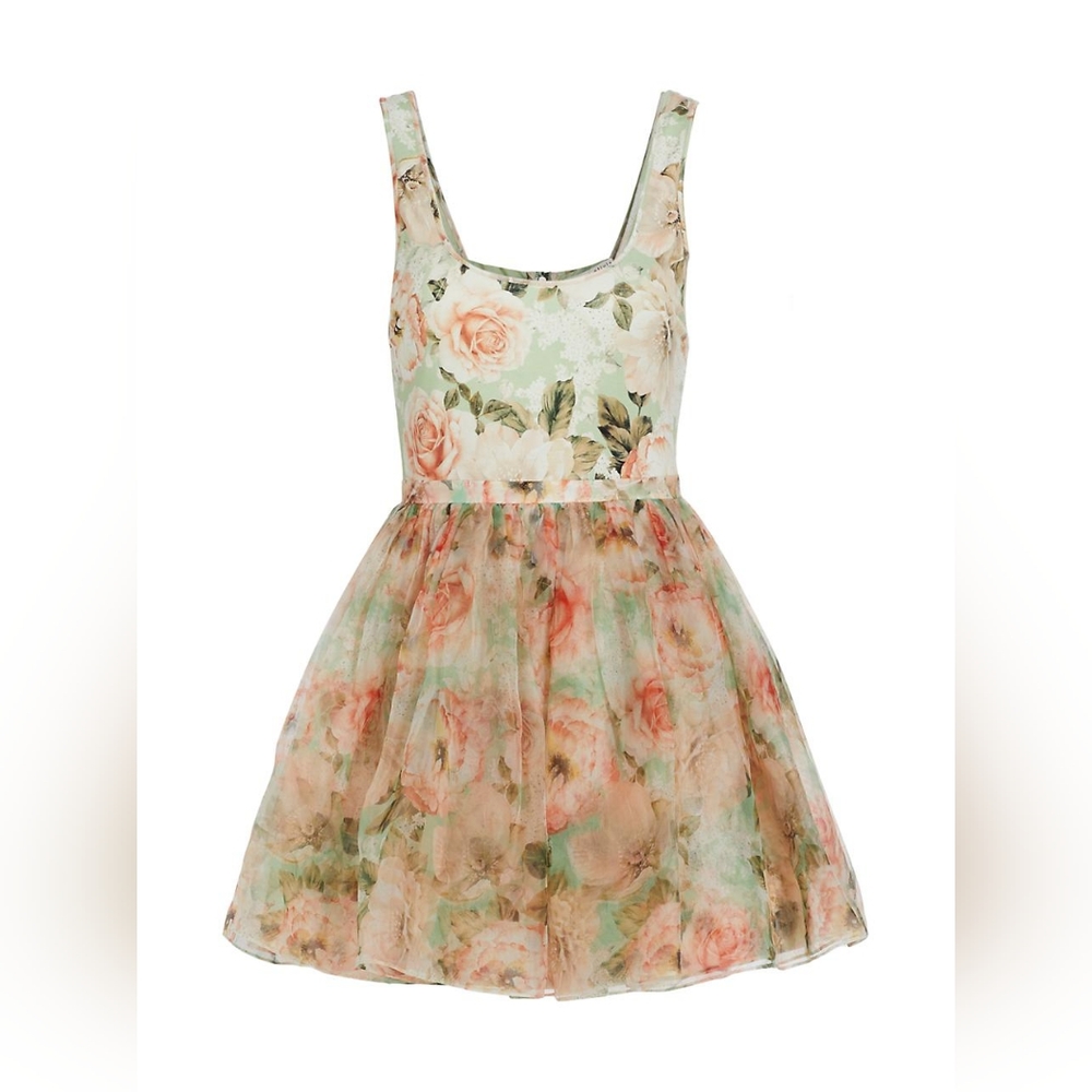 Alice + Olivia Chara Floral Chiffon Minidress Size 2